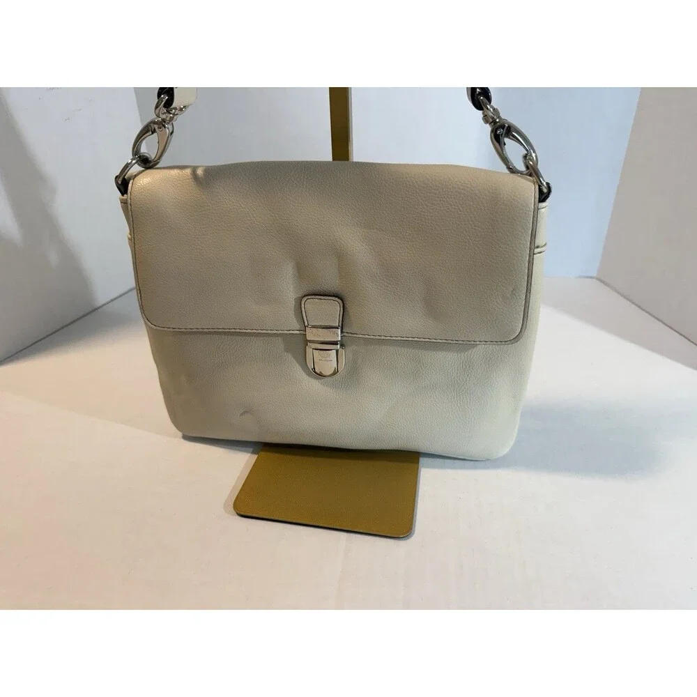 Liz Claiborne‎ CrossBody Purse Bag Taupe Faux Leather Front Flap RN70272 CA16396